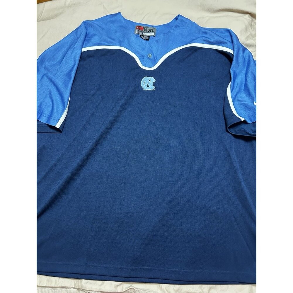 Vintage Nike North Carolina Tar Heels UNC Blue Warm Up Shooting Jersey Shirt XXL